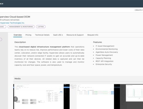 Hyperview Cloud-based DCIM Tools Available on VMware Marketplace