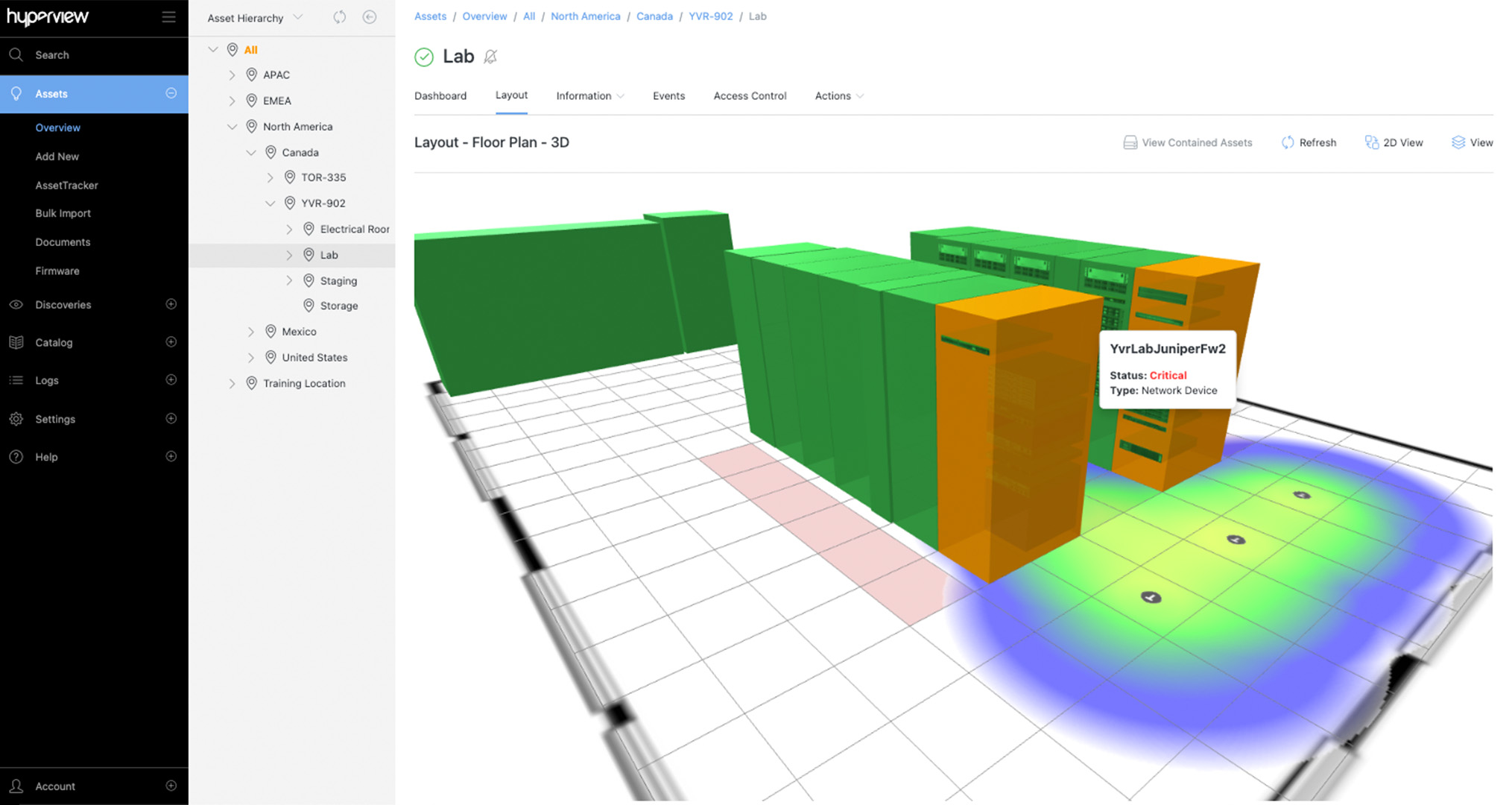 3D Datacenter Floor plan Screenshot